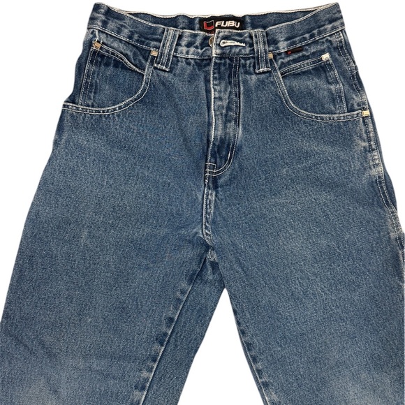 Y2K 2000s Vintage Fubu Carpenter Women Denim Jeans Size 26 - Picture 8 of 10